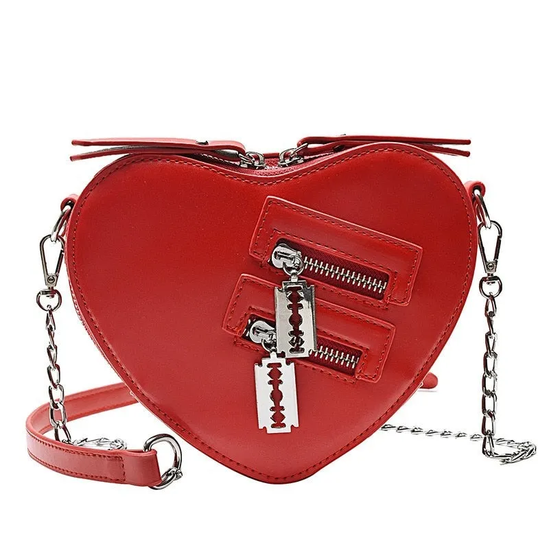 Heart Shaped Razor Blade Zip Bag