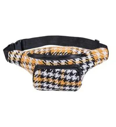 Houndstooth Yellow Tweed Bumbag