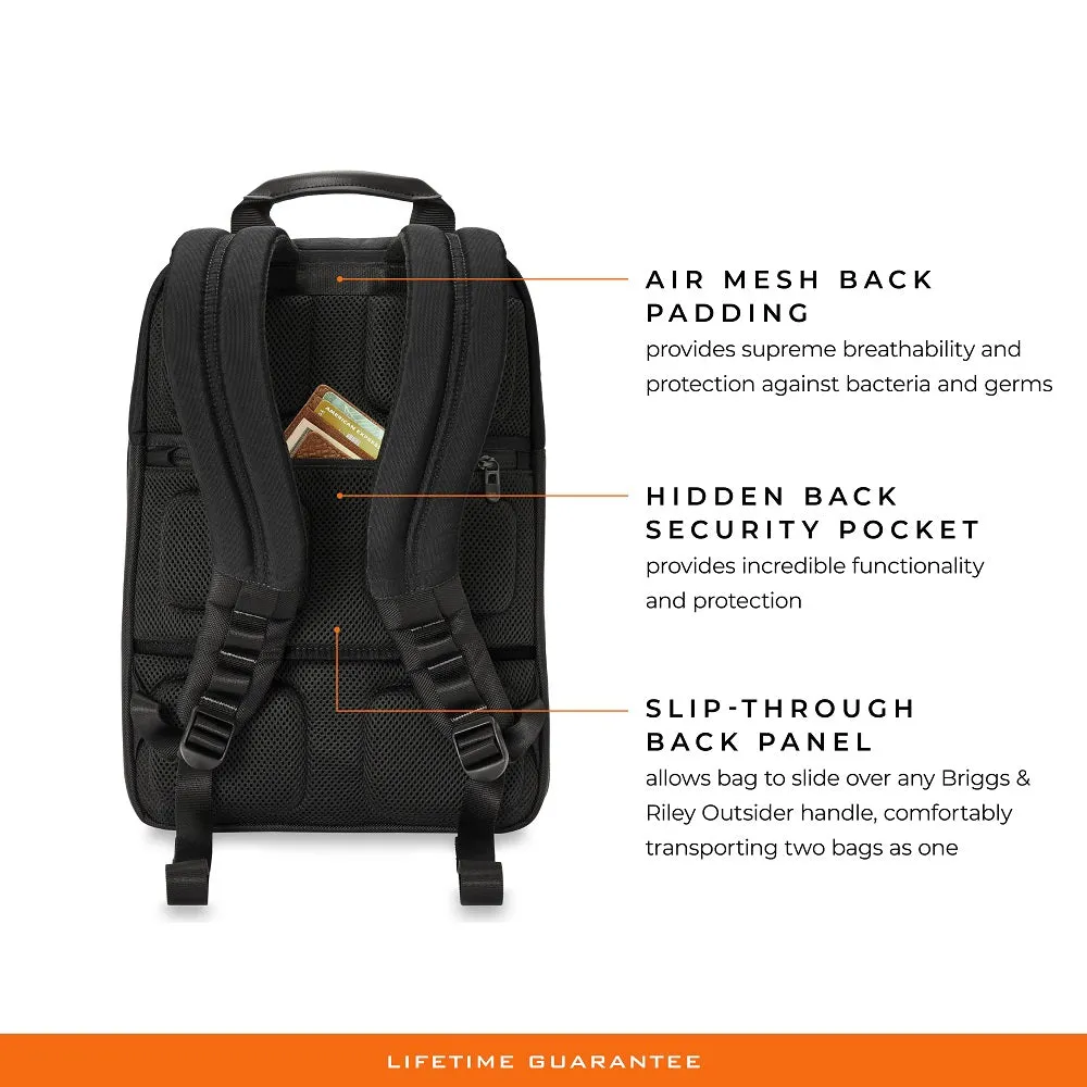 HTA Medium Slim Expandable Black Backpack