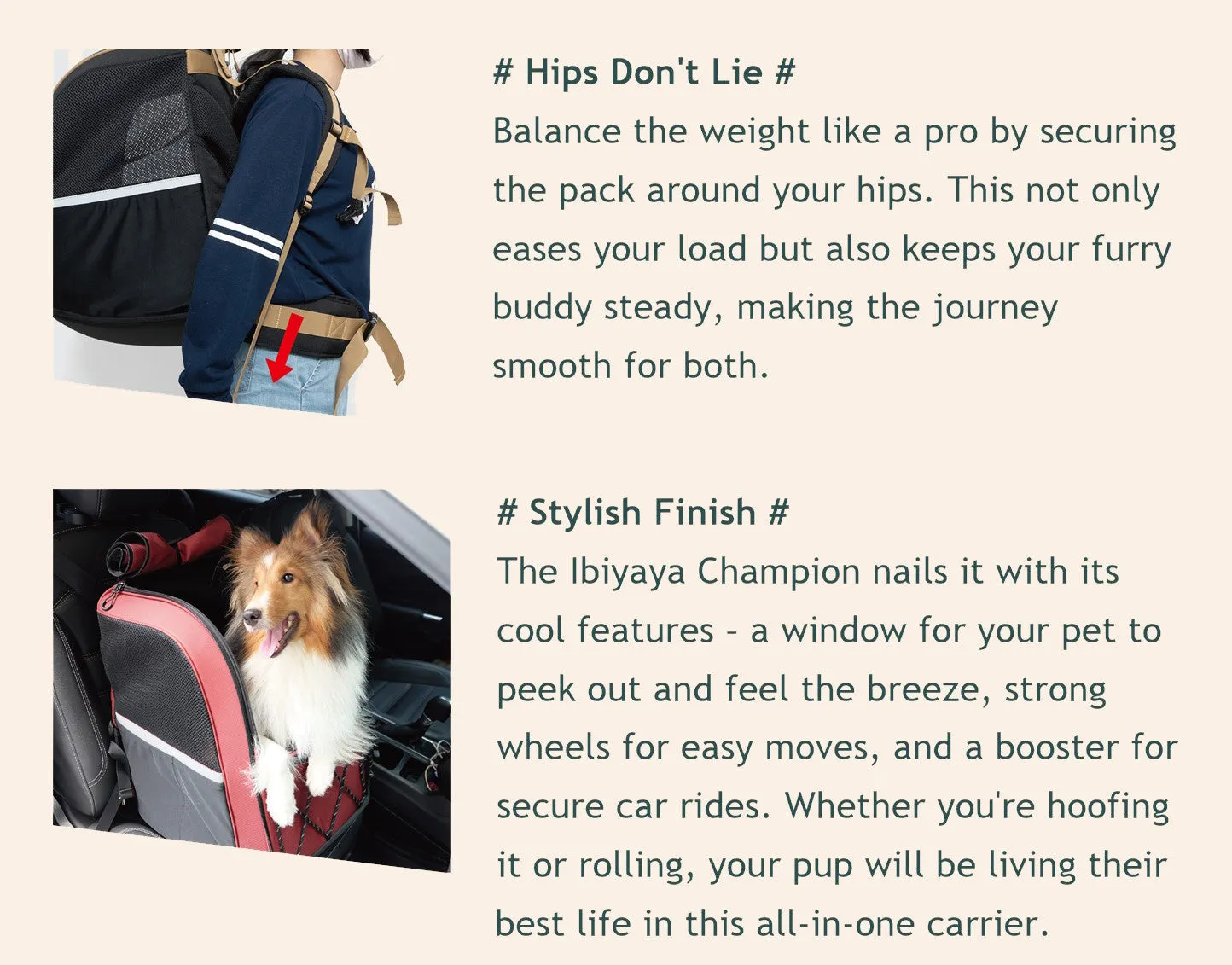 Ibiyaya Champion Large Dog Carrier Backpack