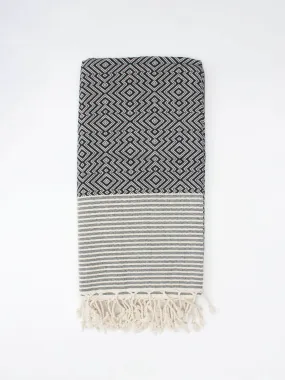 Inca Hammam Towel, Black