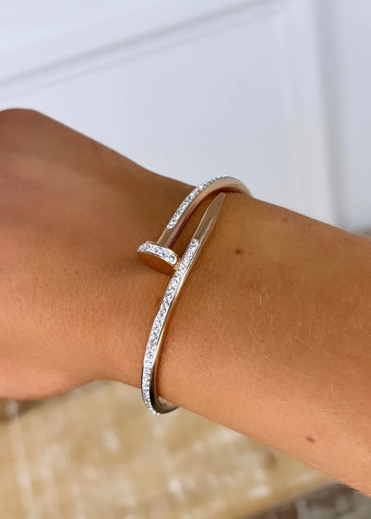 Irma Rose Gold Diamond Nail Bracelet