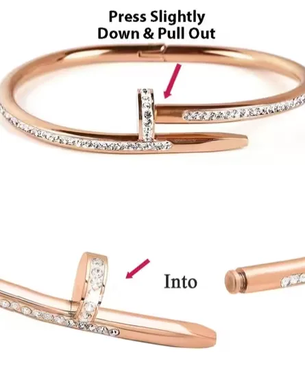 Irma Rose Gold Diamond Nail Bracelet