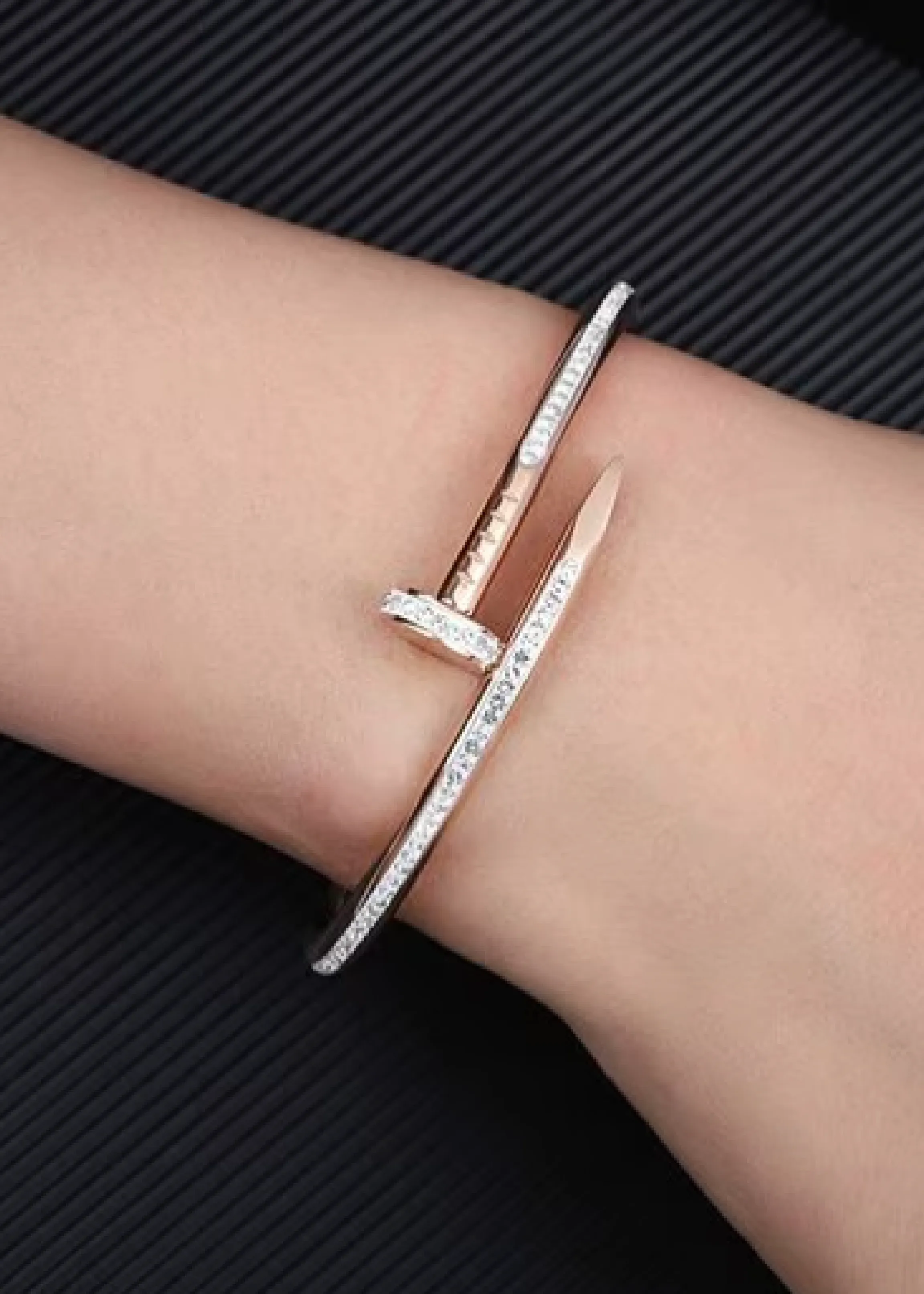 Irma Rose Gold Diamond Nail Bracelet