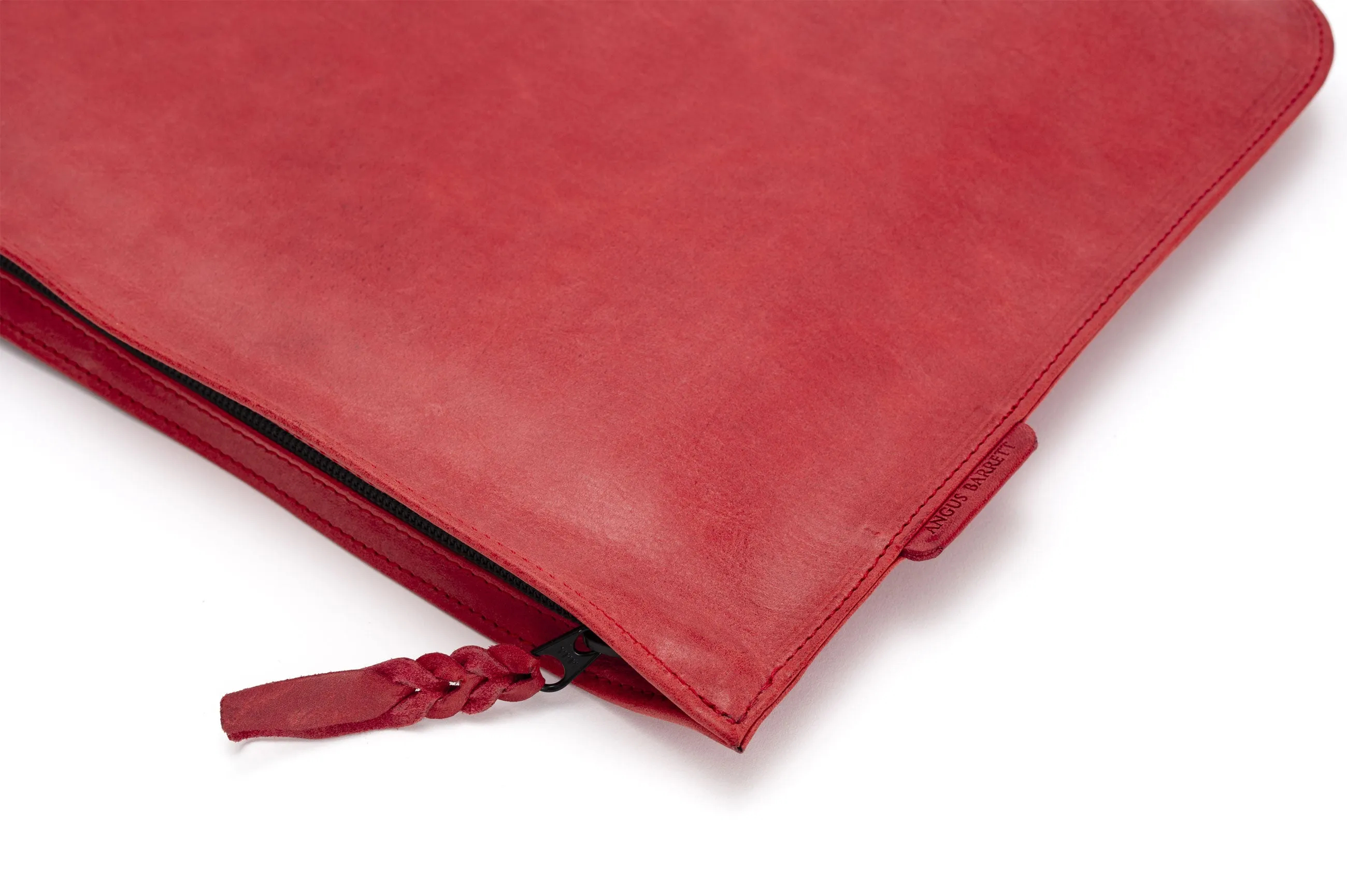 Italian Leather Document Case - Red