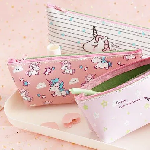 Japanese Style Sweet and Cute Unicorn Pencil Case Girly Style Pencil Case PU Pencil Case NP-020032