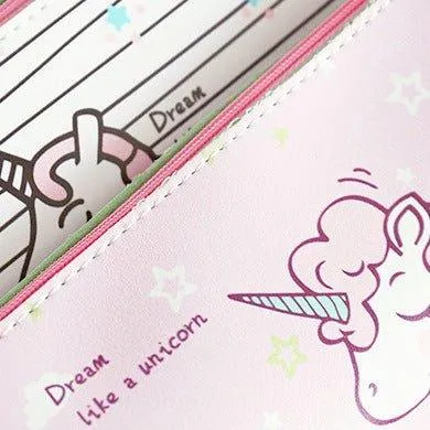 Japanese Style Sweet and Cute Unicorn Pencil Case Girly Style Pencil Case PU Pencil Case NP-020032