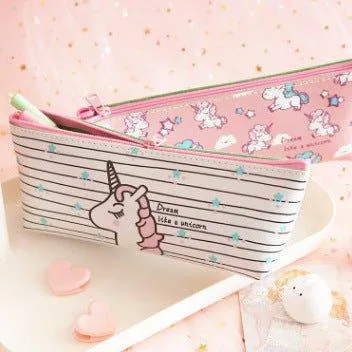 Japanese Style Sweet and Cute Unicorn Pencil Case Girly Style Pencil Case PU Pencil Case NP-020032