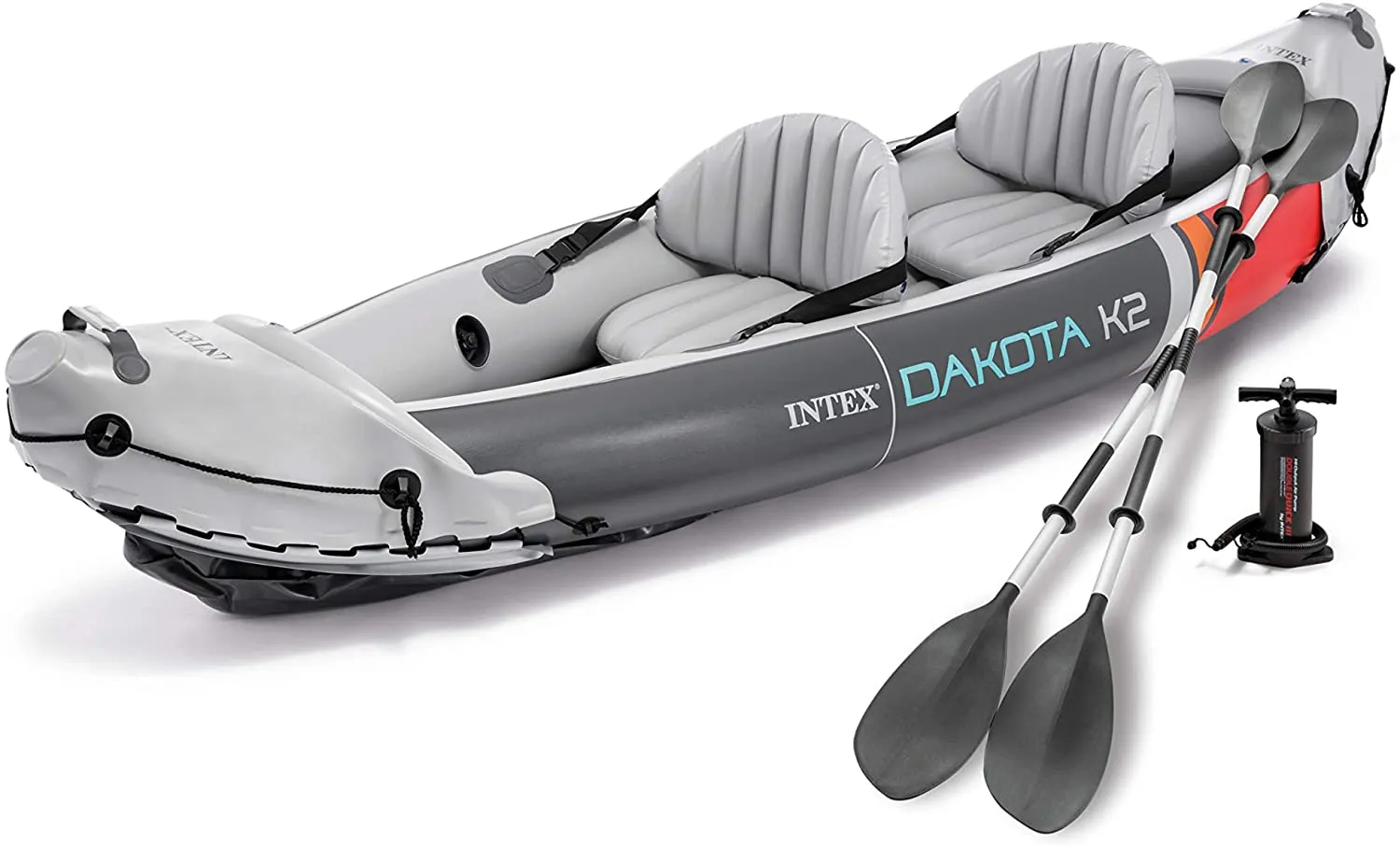 K2 2-Person Heavy-Duty Inflatable Kayak with 86-Inch Oars and Air Pump