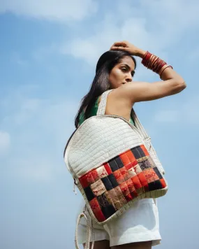 Kaushiki Petite Silk Patchwork Backpack