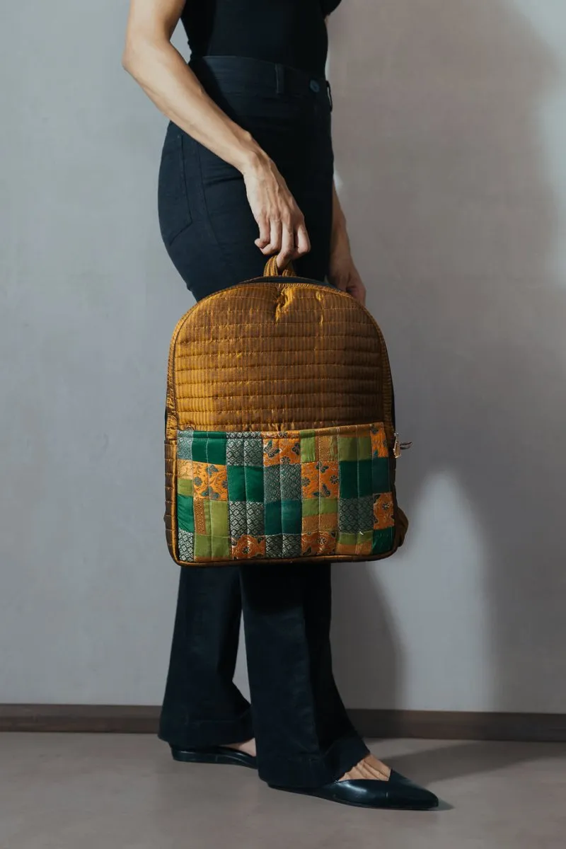 Kaushiki Petite Silk Patchwork Backpack