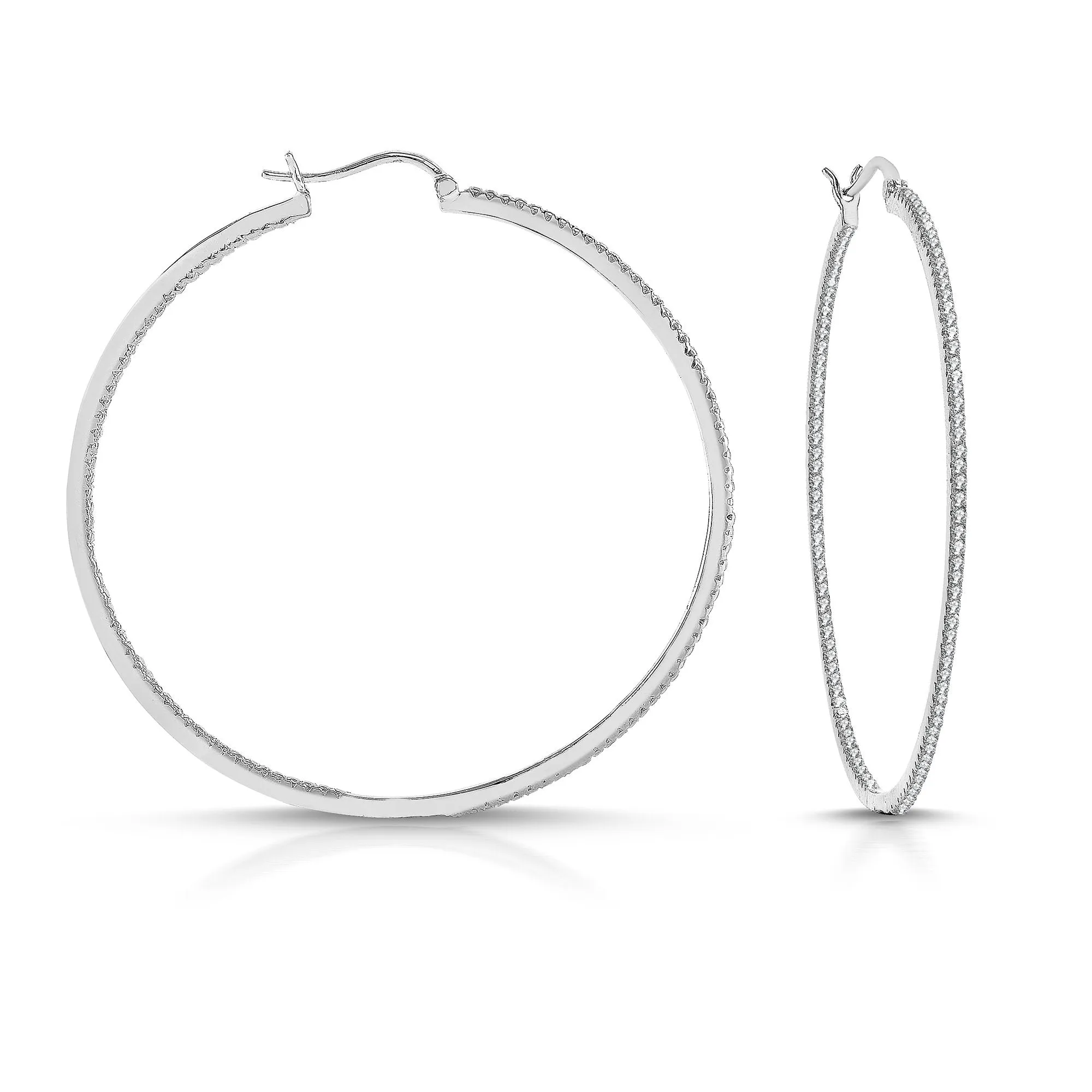 Large CZ Hoop Earrings