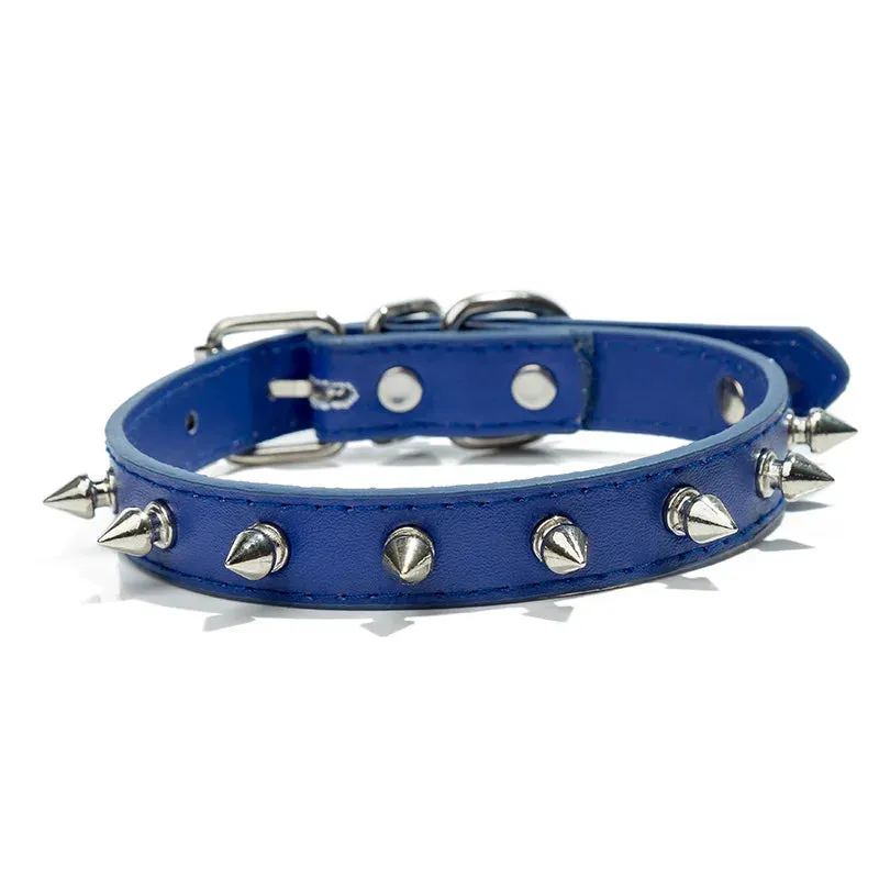 Leather Dog Cat Collar Spiked Studded Puppy Pet Necklace For Small Medium Large Dogs Cats Neck Strap Pet Products Accessories