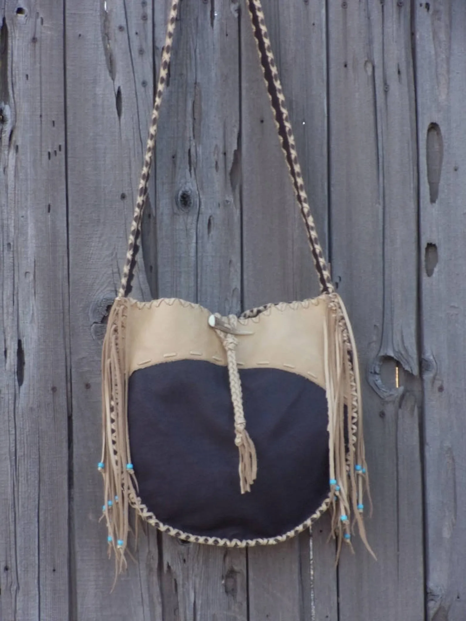 Leather tote, handmade bag, drum bag