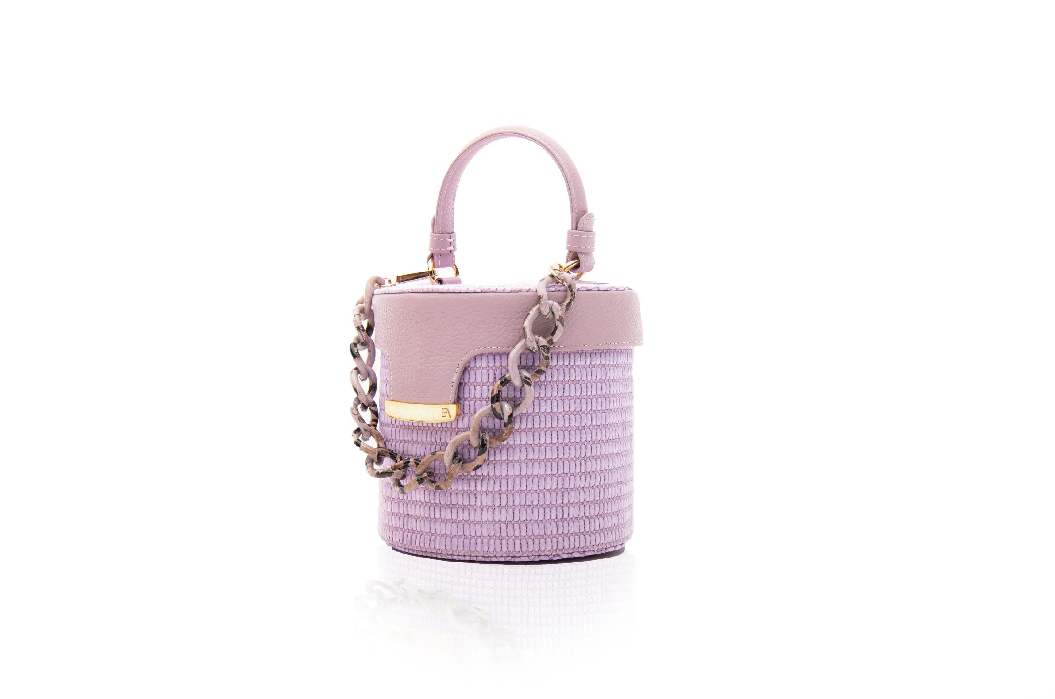 Light Purple Raffia Elena Vanity Bag