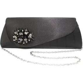 Lunar Black Corsage Trim Handbag