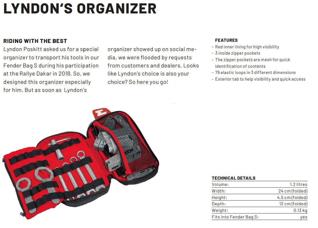 Lyndons Organizer - Enduristan Motorcycle Parts and Spare Tools Pouch