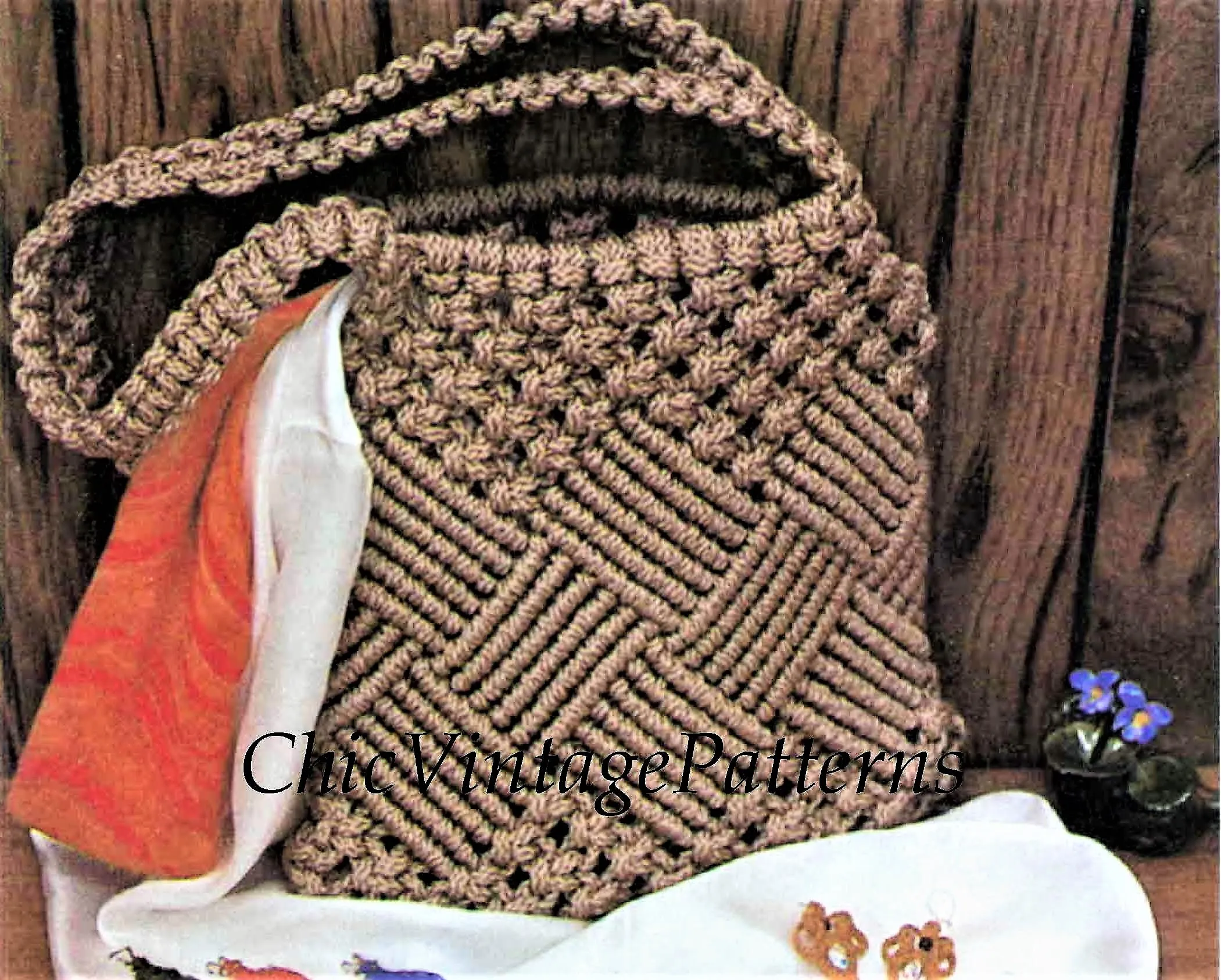 Macrame Shoulder Bag Pattern, Ladies Accessory, Instant Download  🔥