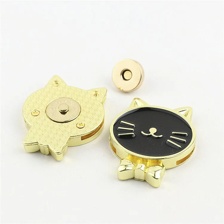 Magnetic Bag Lock Button 44mm 1 3/4" Purse Charm Organizer Luggage Hardware Black Gold Closure Small Bag Clutch Metal DIY Bulk Wholesale