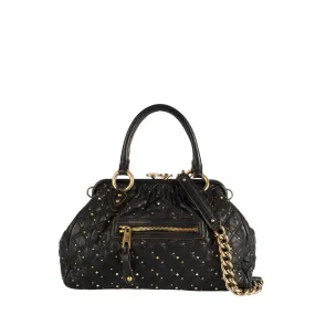 Marc Jacobs Black Leather Studded Stam Satchel