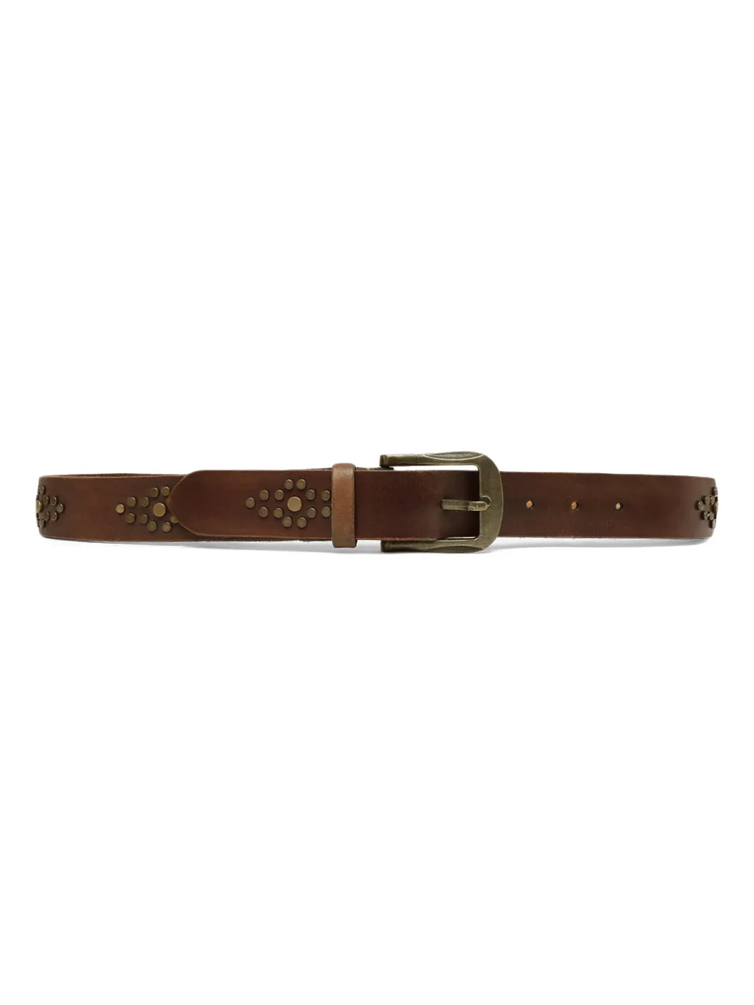 Mens Brown Studded Leather Belt By Art N Vintage