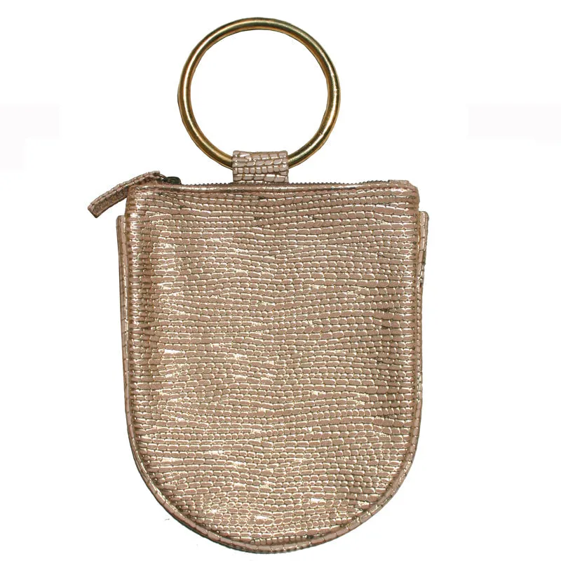 Mini Ring Wristlet - Cream & Gold Fancy