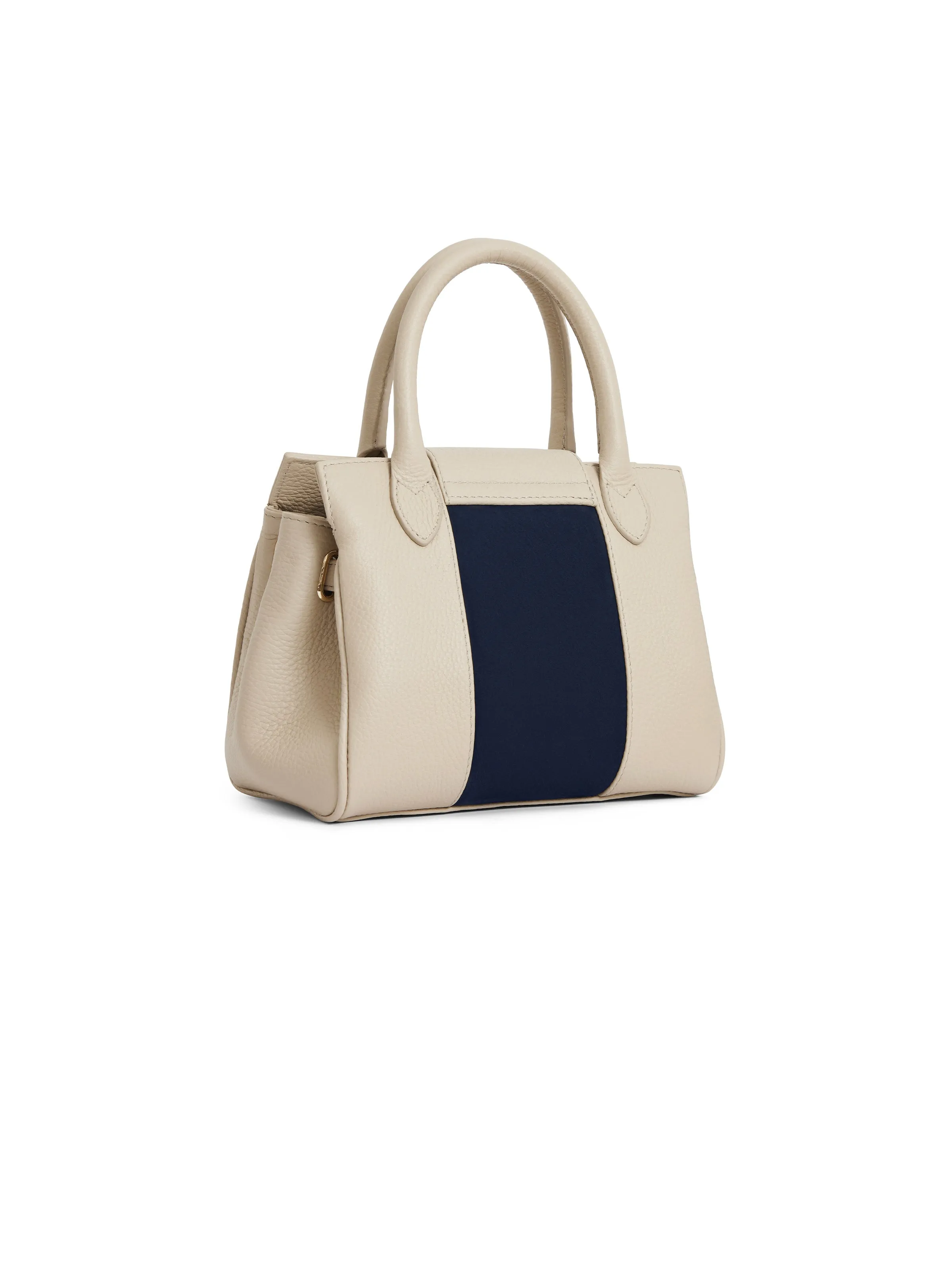 Mini Windsor Handbag - Stone Leather & Navy Suede (Store Exclusive)