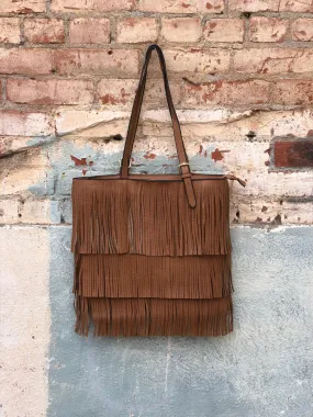 Mirage Fringe Brown Tote