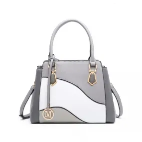 Miss Lulu Grey Leather Handbag – Stylish and Versatile Tote Bag with Beautiful Colour Combination