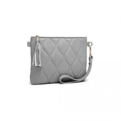 Miss Lulu Small PU Leather Soft Crossbody Bag - Grey | Elegant & Versatile Handbag