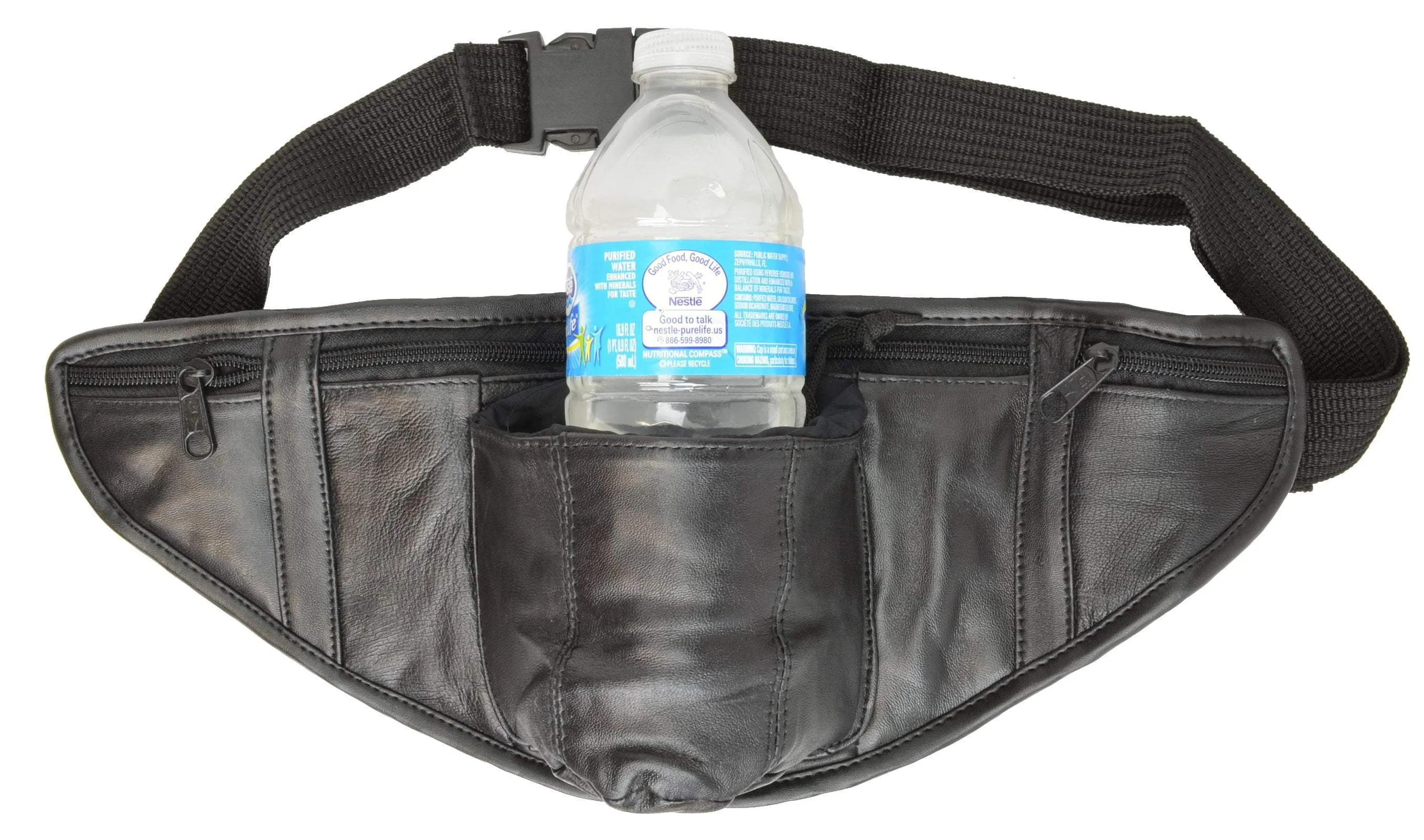 Multiple Pocket Waist bag Fanny Pack with Water Bottle Holder for Hiking Travel