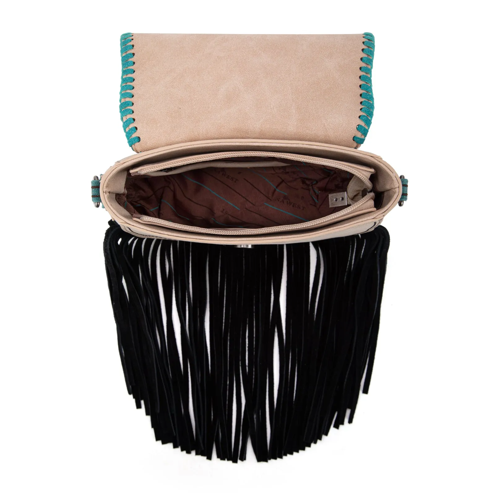 MW1302-8360 Montana West Concho Fringe Collection Saddle Bag/Crossbody