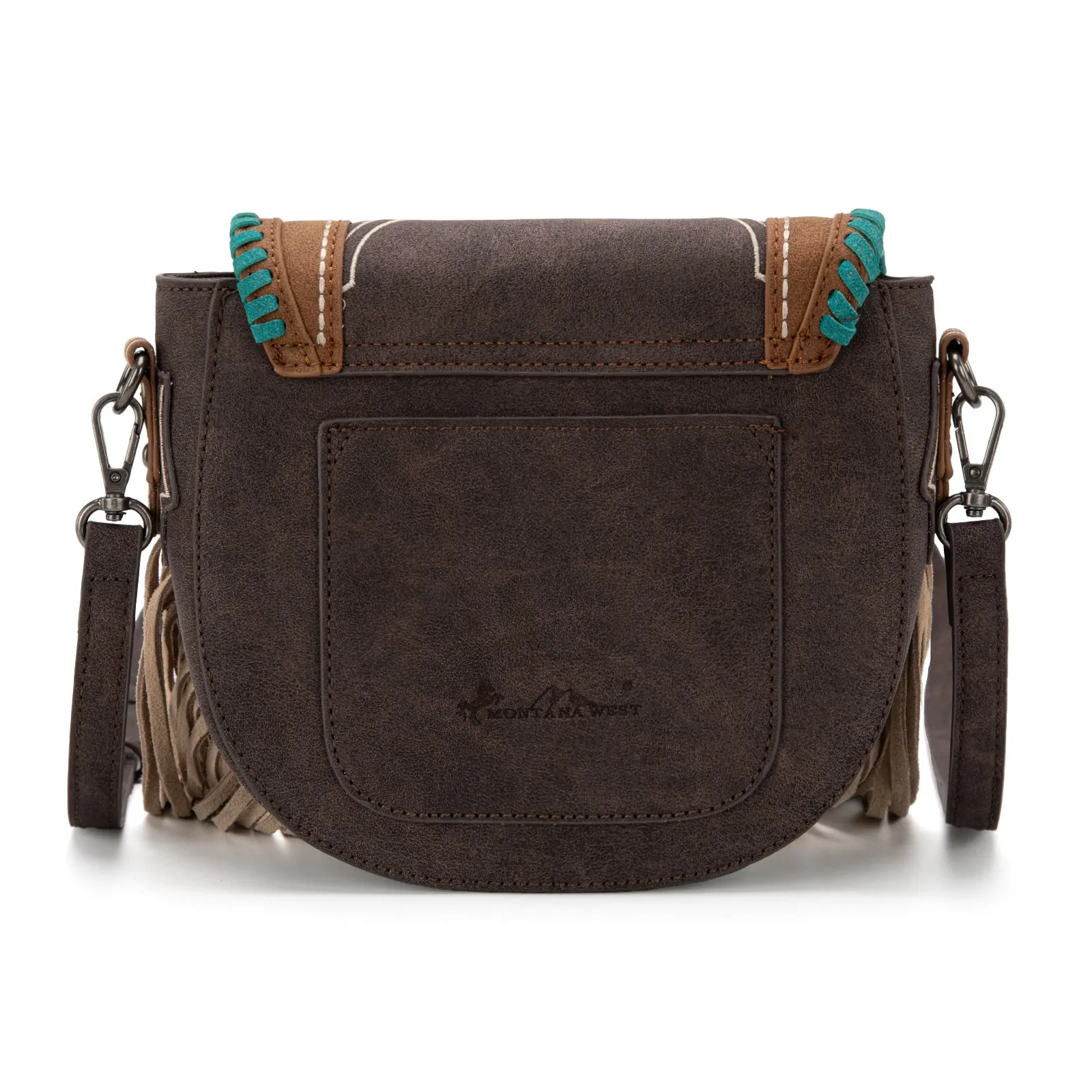 MW1302-8360 Montana West Concho Fringe Collection Saddle Bag/Crossbody