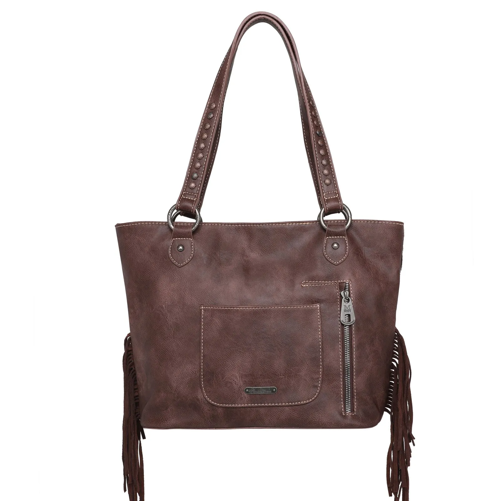 MWT118-G8317 Trinity Ranch Hair-On Cowhide Indian Chief Collection Concealed Carry Tote