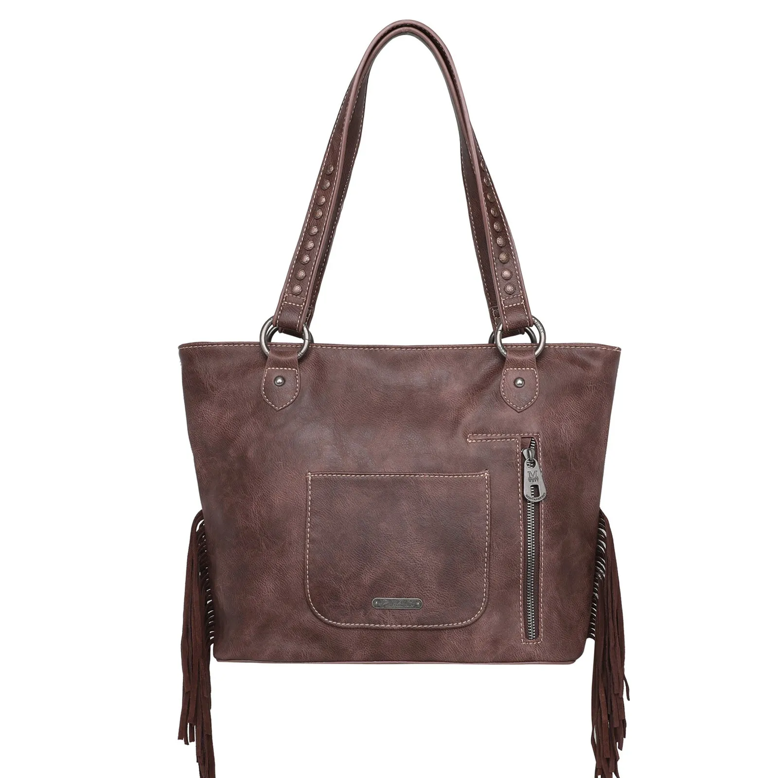 MWT118-G8317 Trinity Ranch Hair-On Cowhide Indian Chief Collection Concealed Carry Tote