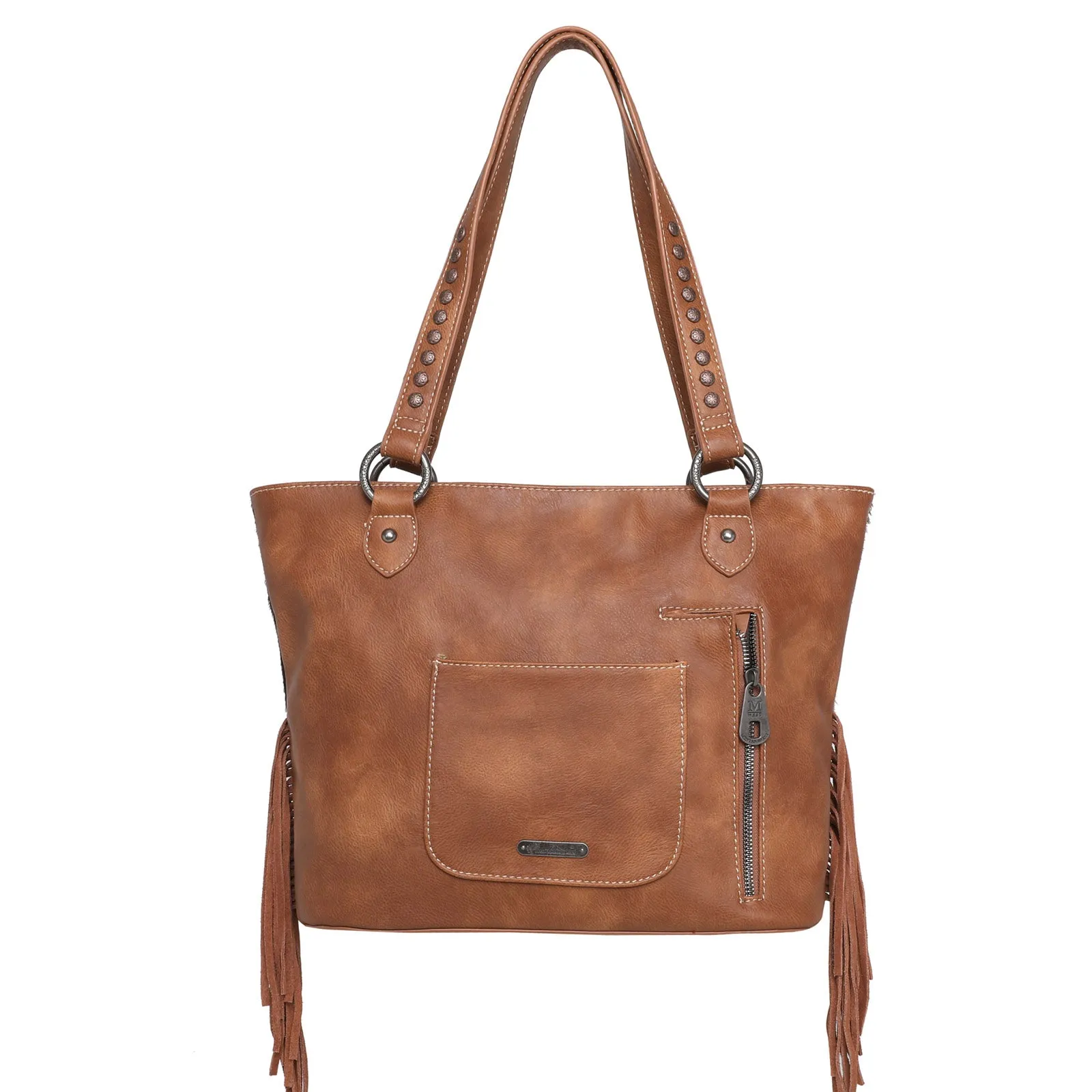 MWT118-G8317 Trinity Ranch Hair-On Cowhide Indian Chief Collection Concealed Carry Tote