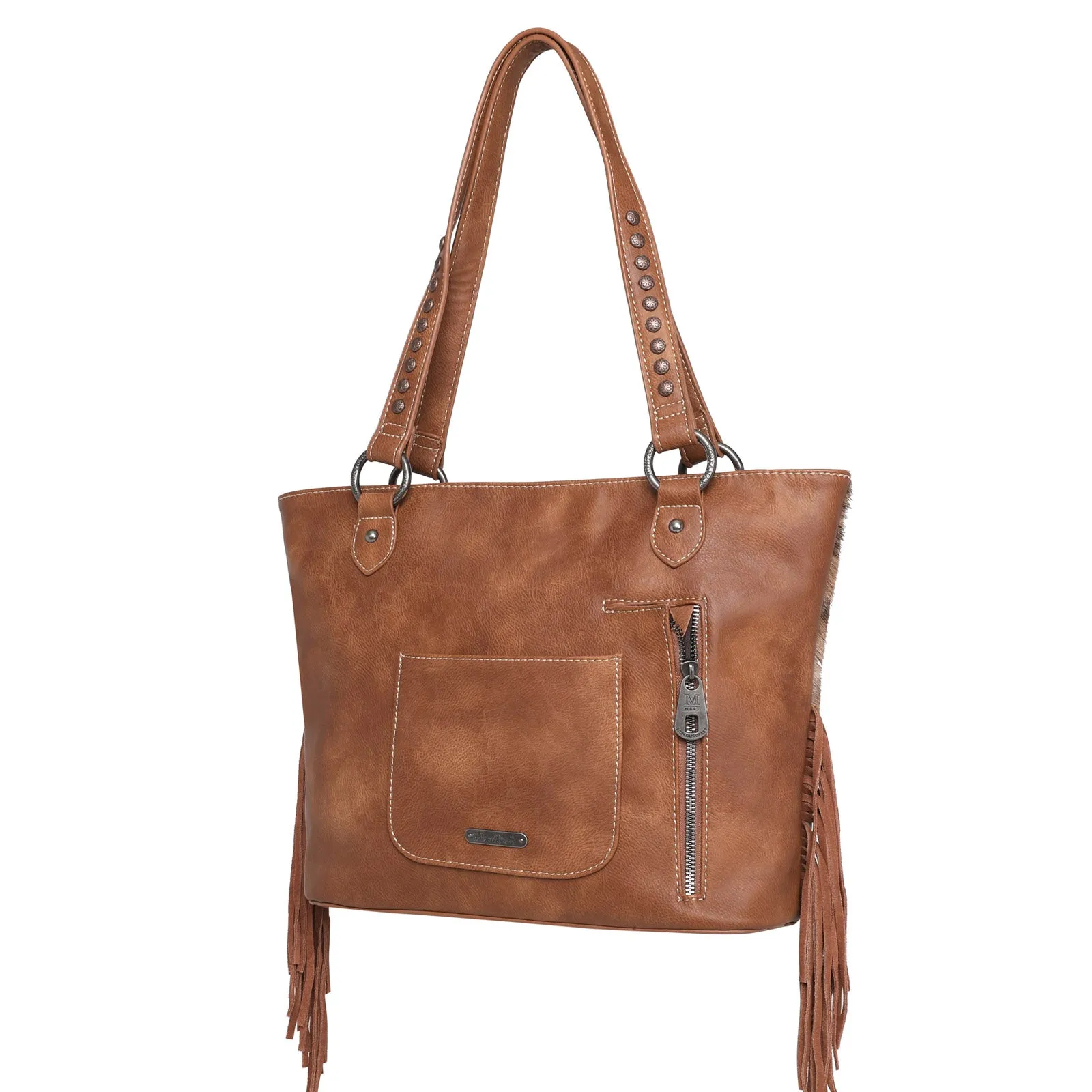 MWT118-G8317 Trinity Ranch Hair-On Cowhide Indian Chief Collection Concealed Carry Tote