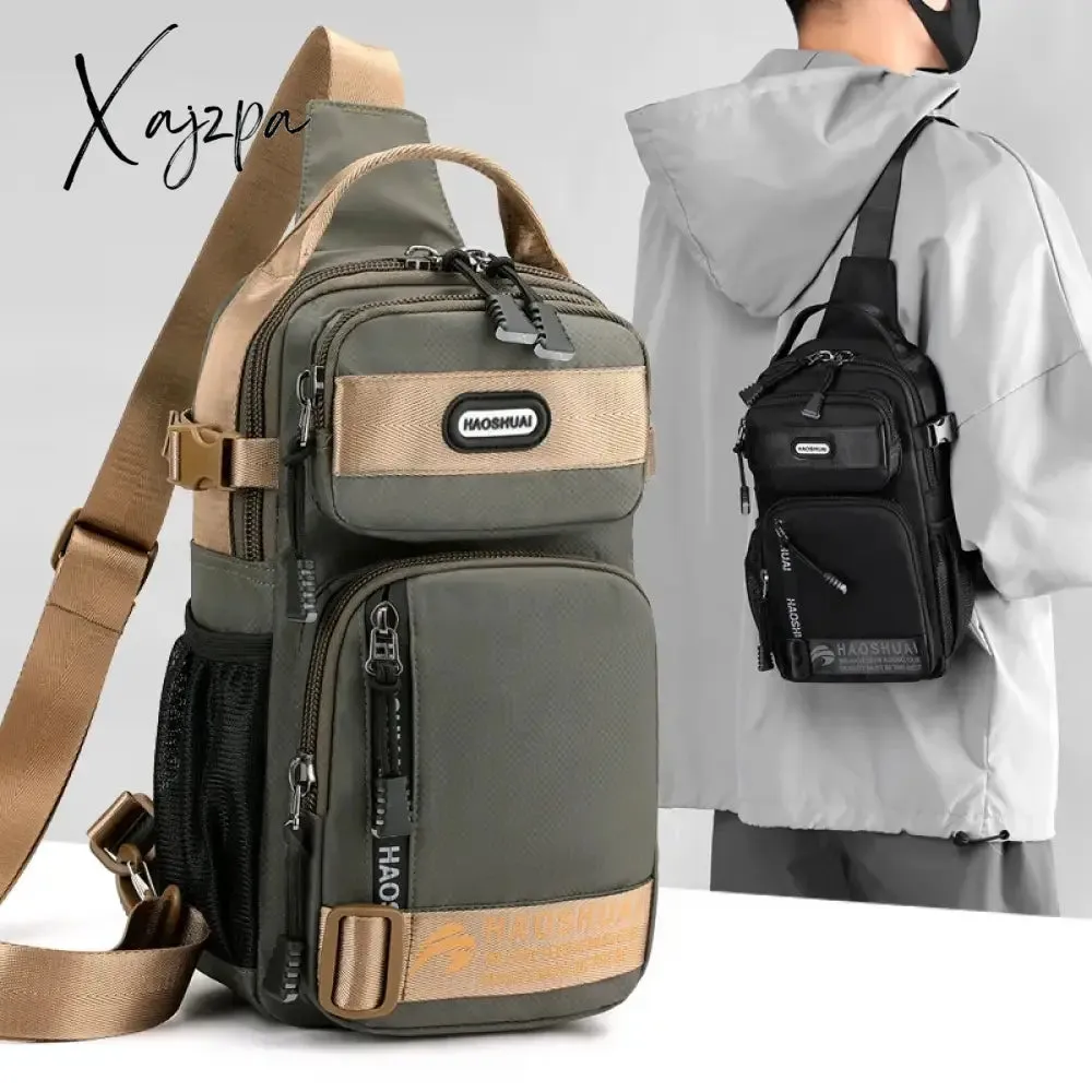 New Outdoor Waterproof Chest Bag Men Multifunctional Messenger Pack Fashion Crossbody Shoulder Bag For Travel Multi Pocket