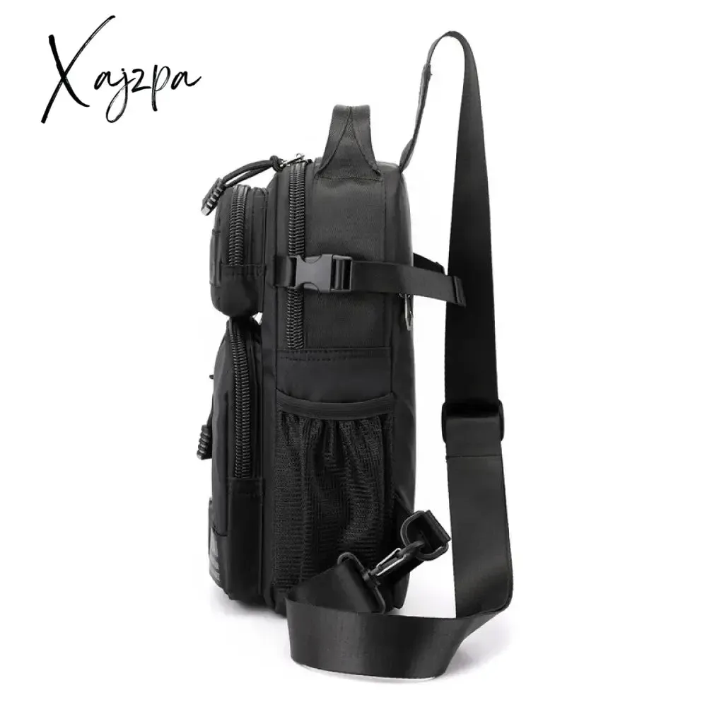 New Outdoor Waterproof Chest Bag Men Multifunctional Messenger Pack Fashion Crossbody Shoulder Bag For Travel Multi Pocket