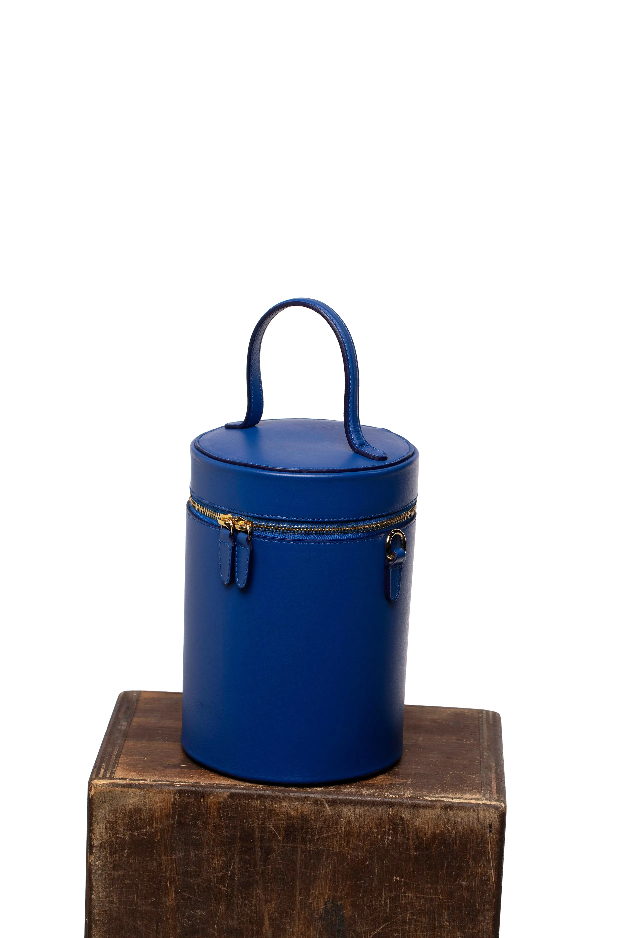 NOLA Bucket Leather Bag in Regal Royal Blue