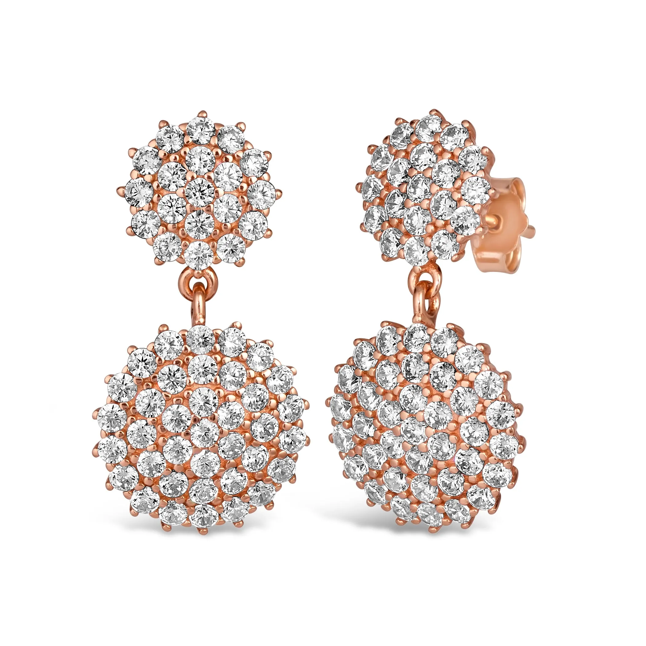 Olivia 47 White Diamond Pave Round Earrings