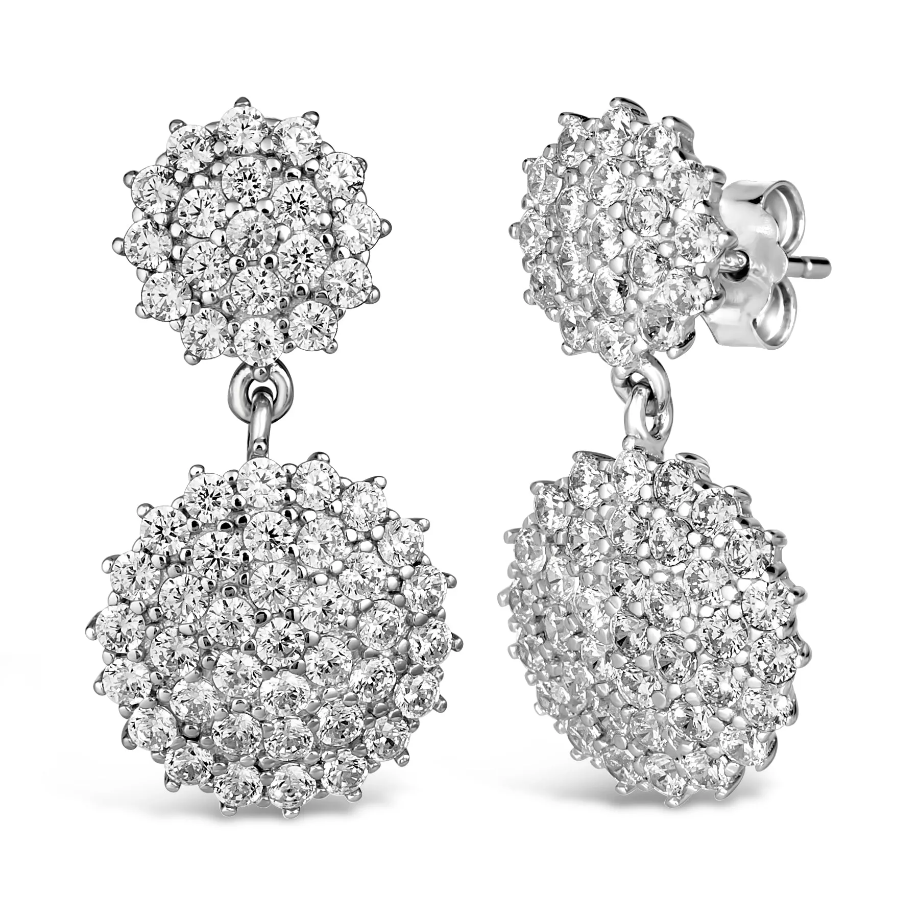 Olivia 47 White Diamond Pave Round Earrings