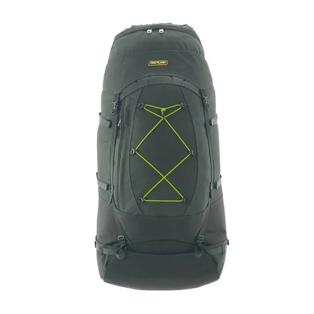 One Planet Tarkine 80L Hiking Backpack - Black/Black