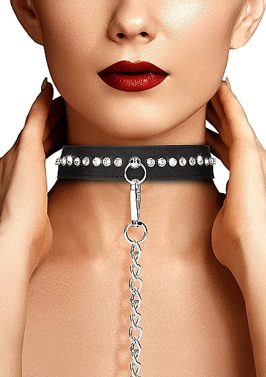 Ouch! Diamond Studded Collar with Leash