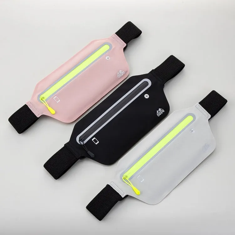 OUDU Outdoor Sports Slim Invisible Waterproof Cell Phone Waist Bag(Light Pink)