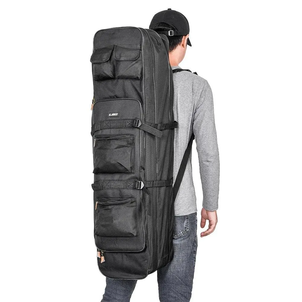 Outdoor 3 Layer Fishing Bag Backpack 80cm/100cm Fishing Rod Reel Carrier Bag Fishing Pole Tackle Bag Carry Case Travel Bag