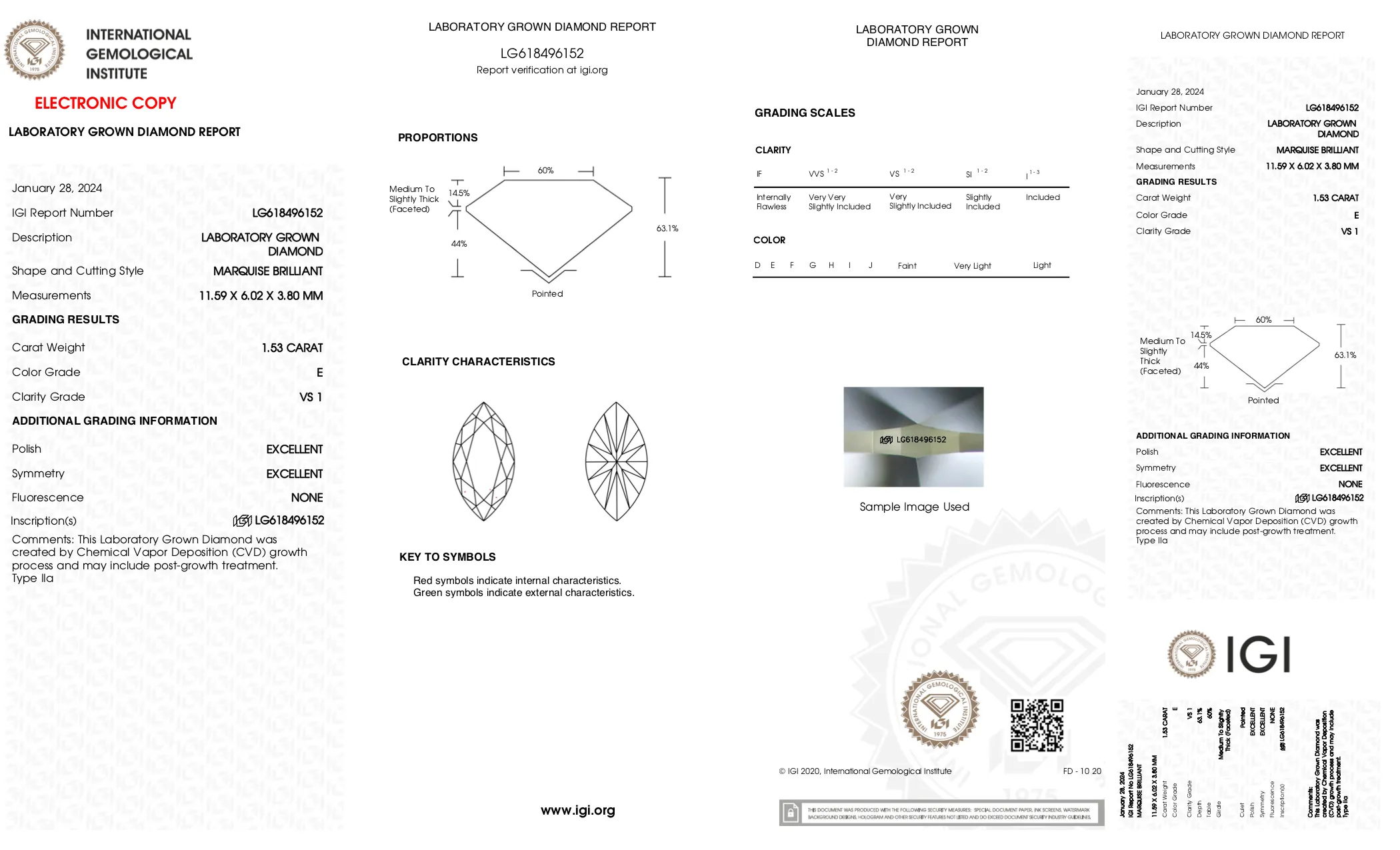 Palma - 1.53ct Marquise Lab Grown Diamond