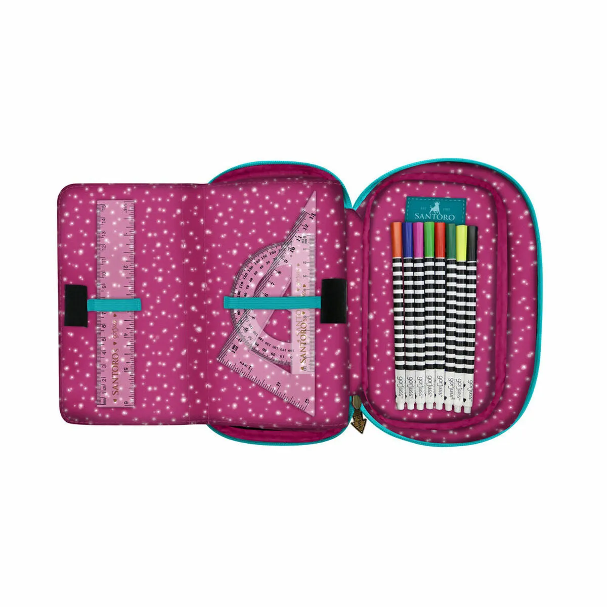 Pencil Case Gorjuss Fireworks Maroon (45 Pieces)