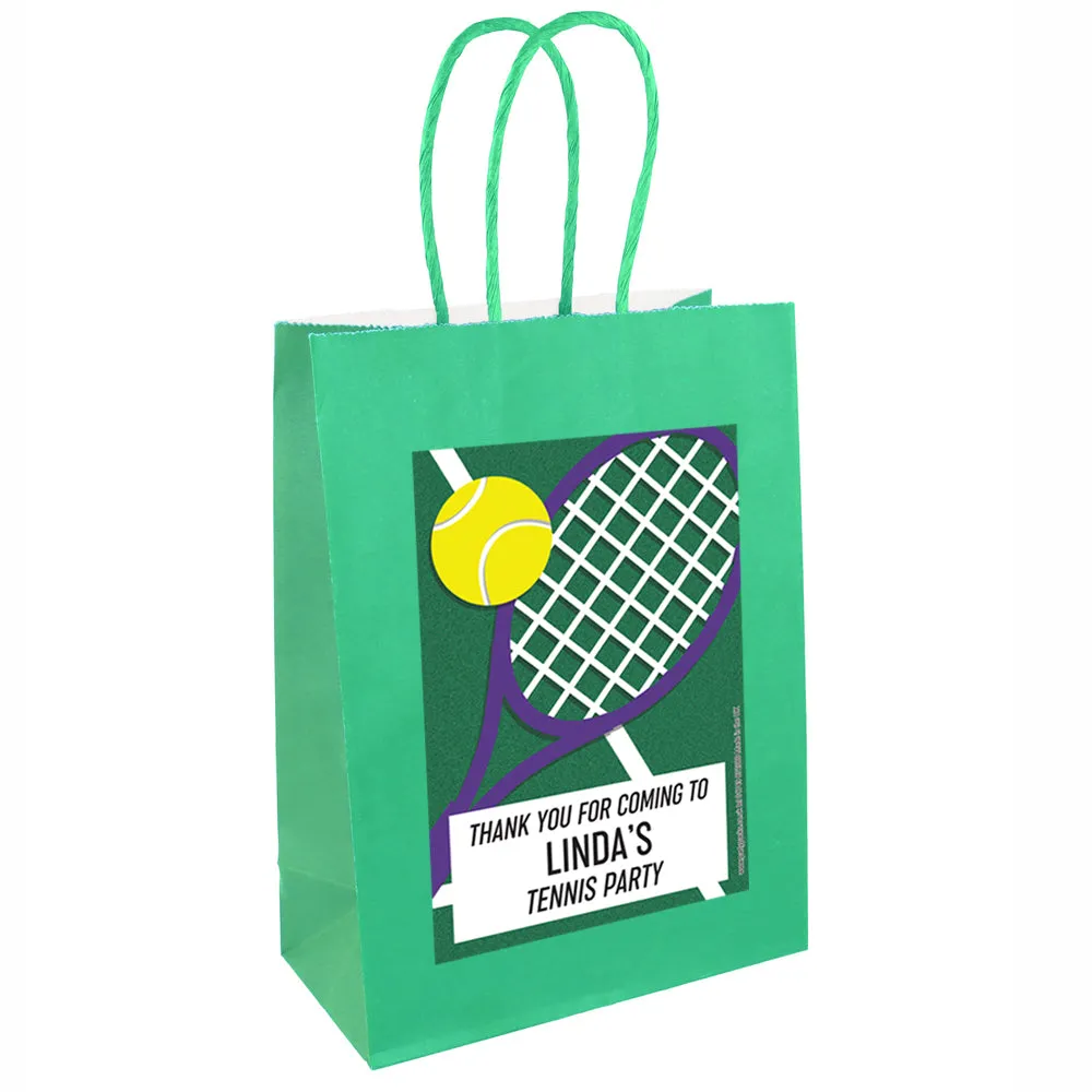 Personalised Tennis Paper Party Bags - Pack of 12