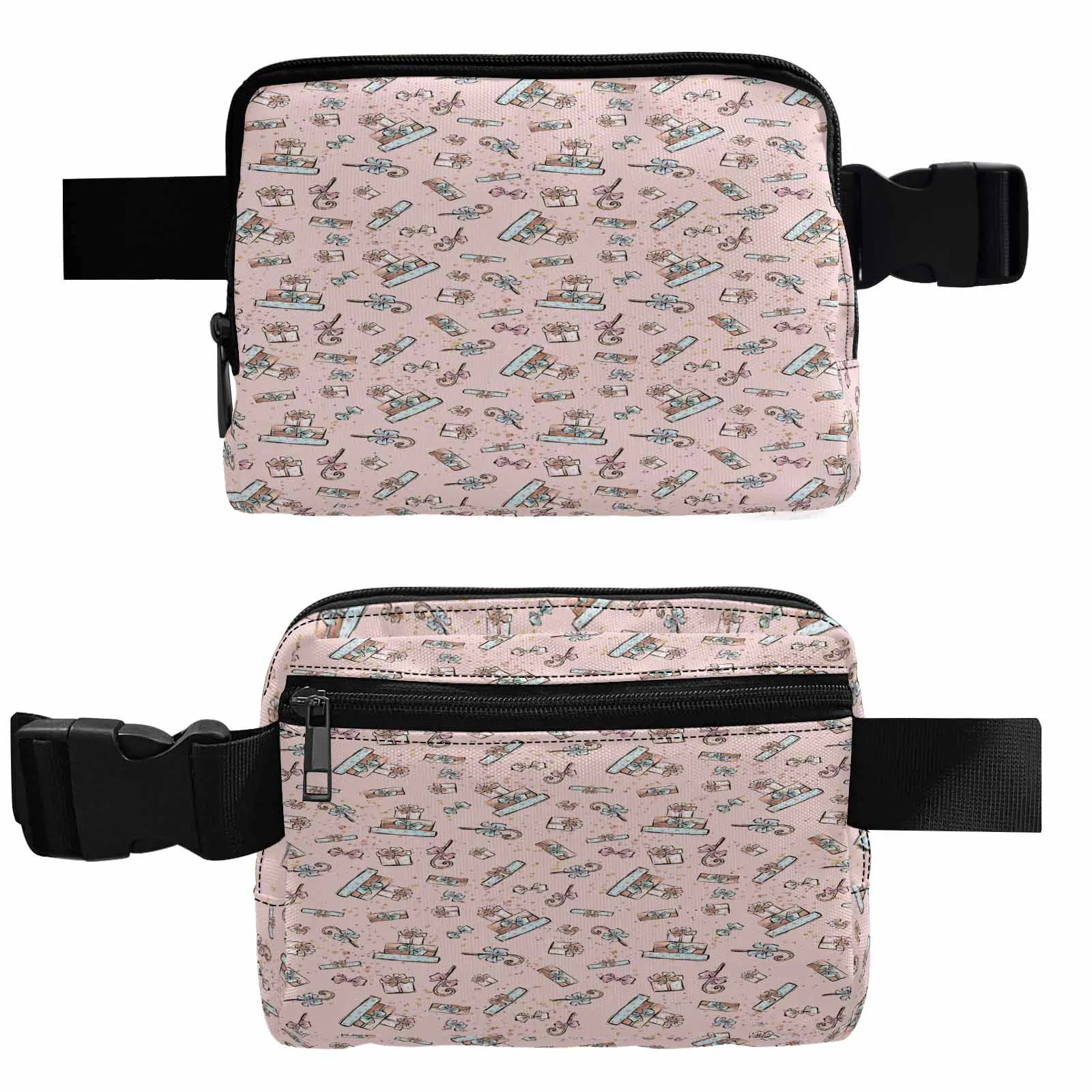 Pink Christmas Presents Belt Bag